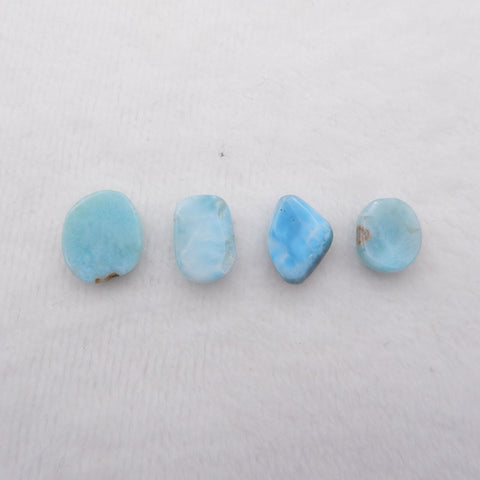 4 件 Custome Freedom Larimar Cabochon 16x14x5mm,14x11x6mm,7.1g