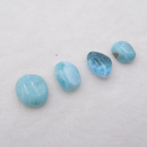 4 件 Custome Freedom Larimar Cabochon 16x14x5mm,14x11x6mm,7.1g