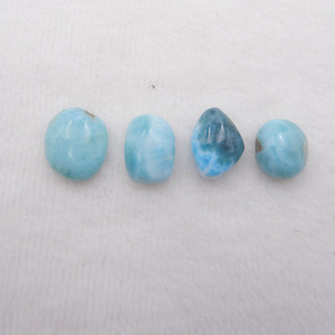 4 件 Custome Freedom Larimar Cabochon 16x14x5mm,14x11x6mm,7.1g