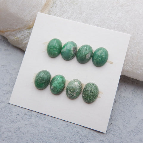 8 PCS Natural Variscite Cabochons 8X6X10mm, 2.4g