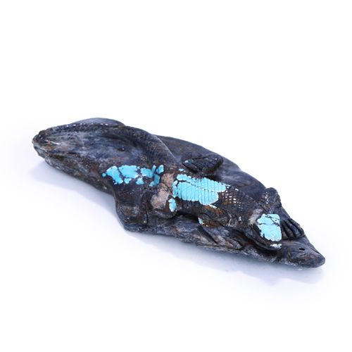 Online Sale Turquoise Carved lizard Gemstone Cabochon, 108x46x12mm, 74.6g - MyGemGarden
