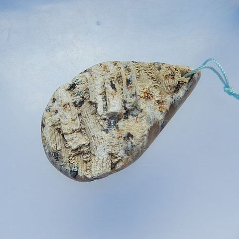 Water Drop Shape Indonesian Coral Gemstone Natural Stone Pendant Bead 60x35x11mm 19.4g - MyGemGarden