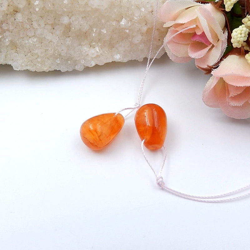 Natural Red Agate Earrings Pair 15x11mm,4.7g - MyGemGarden
