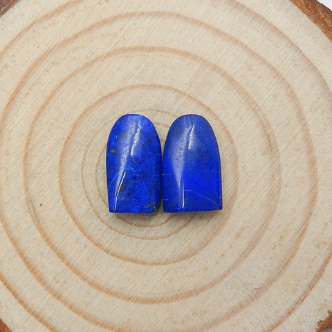 Natural Lapis Lazuli Cabochon Pair, 14x7x4mm, 2.0g - MyGemGarden