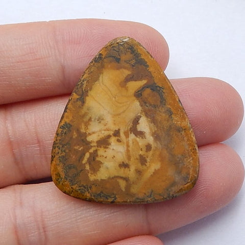 Natural Us Biggs Jasper Triangle Gemstone Cabochon, 30x27x5mm, 5.5g - MyGemGarden