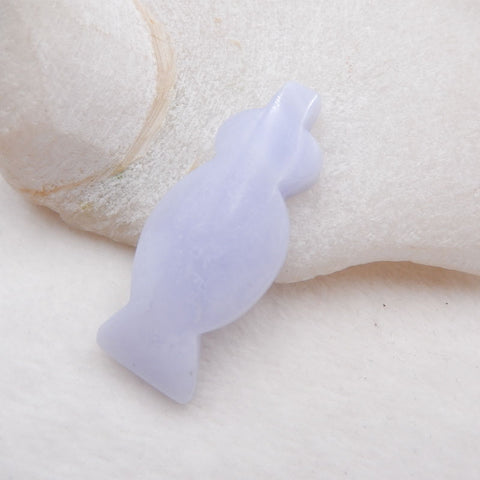 1 pcs Drusy Blue Lace Agate Gemstone Cabochon, 47x20x8mm, 10.6g
