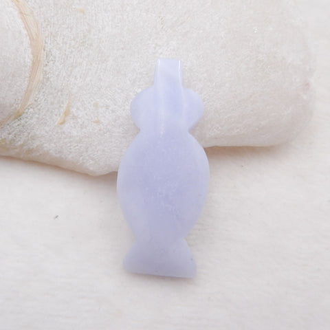 1 pcs Drusy Blue Lace Agate Gemstone Cabochon, 47x20x8mm, 10.6g