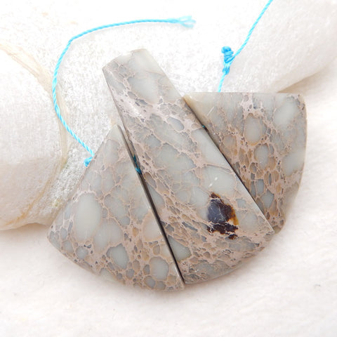 3 件碧玉吊坠珠,44x18x6mm,31x22x6mm,20.5g