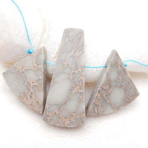 3 件碧玉吊坠珠,44x18x6mm,31x22x6mm,20.5g