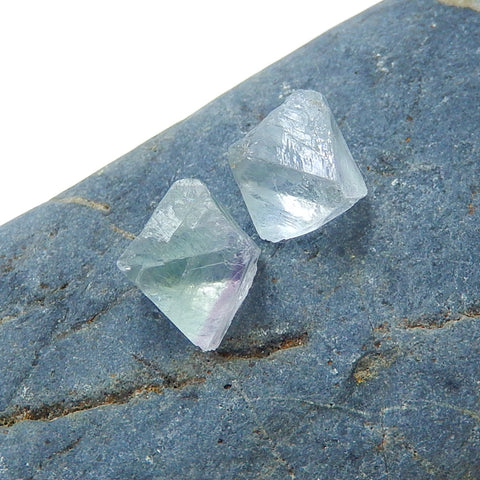 Natural nugget Fluorite Gemstone Cabochon Pair, 15x11mm, 4.3g - MyGemGarden