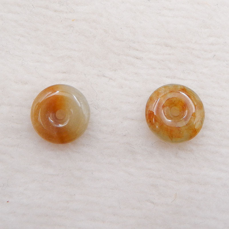 Natural Yellow Jade Earring Beads 10mm