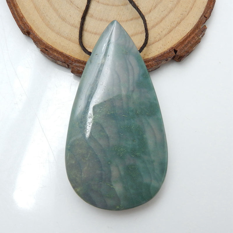 Natural Wave Jasper Teardrop Gemstone Pendant Bead, 53x29x7mm, 18.7g - MyGemGarden