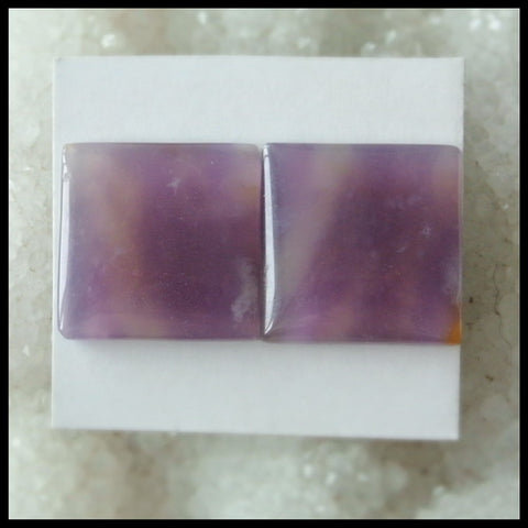 1 pair Natural Amethyst Cabochons Paired