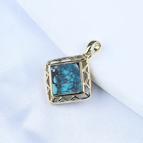 Natural Gemstone Turquoise Copper Pendant