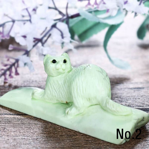Sale 1 piece Carved Lemon Jade Gemstone animal Cabochon, Dog, Cat, Rabbit, Squirrel - MyGemGarden