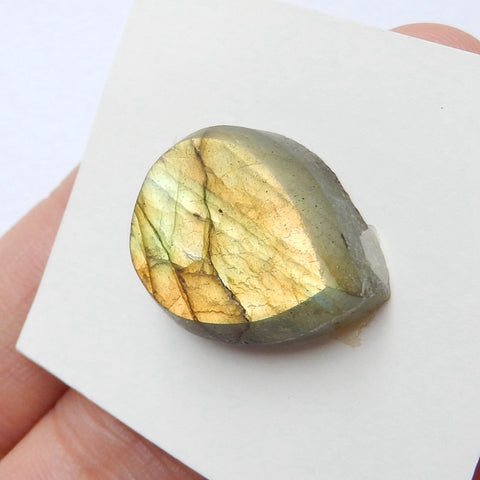 Natural Labradorite Teardrop Gemstone Cabochon, 20x15x5mm, 3.5g - MyGemGarden