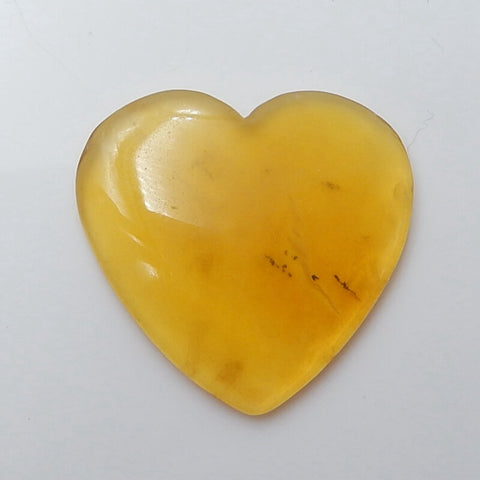 Natural Agate Heart Gemstone Cabochon, 28x29x4mm, 3.9g - MyGemGarden