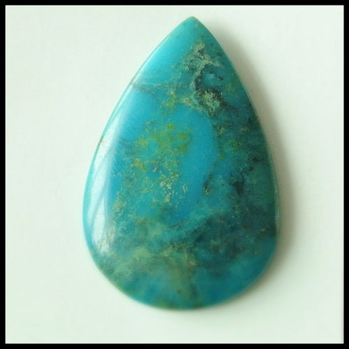 Natural Blue Opal Drop Gemstone Cabochon, 32x21x4mm, 4.5g - MyGemGarden