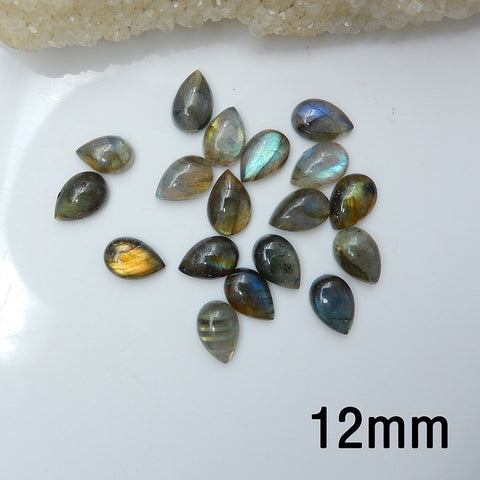 Wholesale 1pc Teardrop Labradorite flatback cabochon, 10mm 12mm 13mm 15mm - MyGemGarden