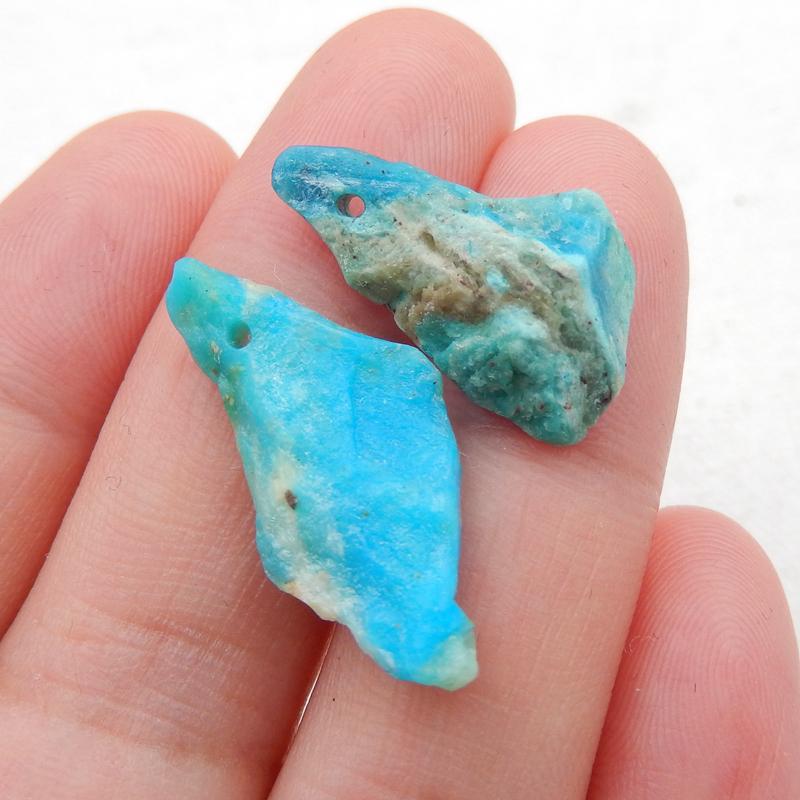 Nugget Blue Opal Earrings Stone Pair, stone for earrings making, 25x11x5mm, 1.8g