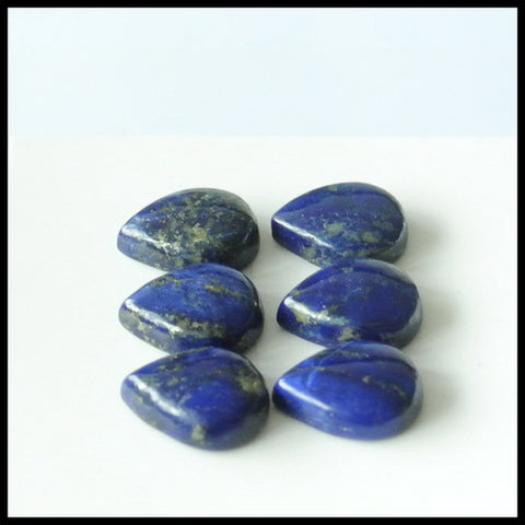 6PCS  Natural Lapis Lazuli Gemstone Cabochon 10x8x3mm,3.5g - MyGemGarden