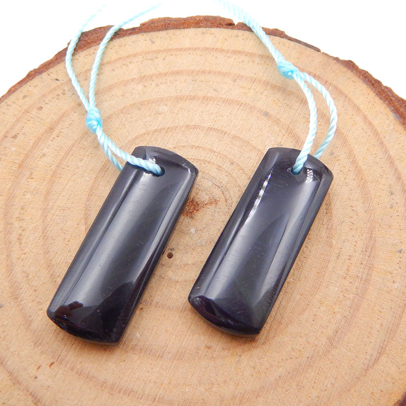 Natural Obsidian Earring Beads 25x9x4mm, 3.5g