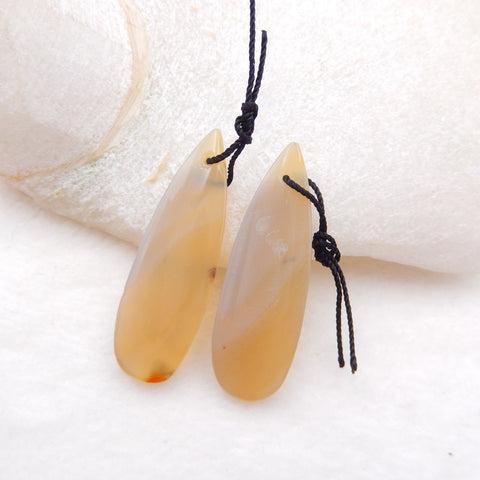 Natural Red Agate Earring Beads 38x12x5mm, 7.5g