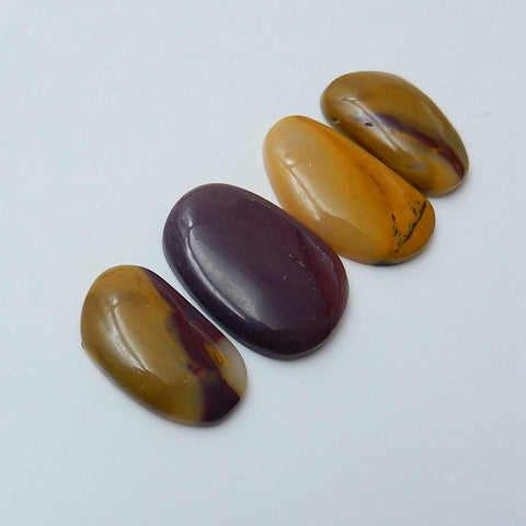 4 pcs Natural Mookaite jasper Gemstone Cabochons, 20x12x4mm, 22x15x4mm, 6.8g - MyGemGarden