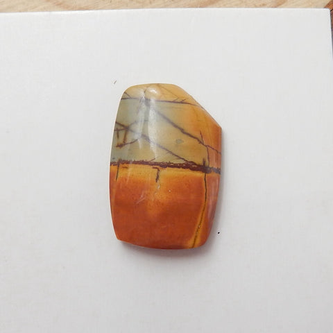 Natural Multi-Color Picasso jasper Gemstone Cabochon, 18x12x4mm, 1.73g - MyGemGarden