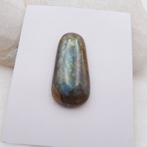 Natural Labradorite Cabochon 34X17X5mm, 6.1g