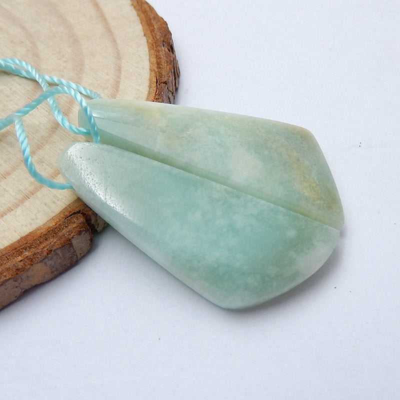 Natural Amazonite Earrings Pair, stone for Earrings making, 31x14x5mm, 6.2g - MyGemGarden