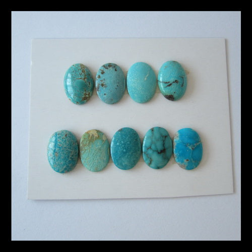 9 PCS Natural Turquoise Cabochon 14x10x4mm,14x10x2mm,5.45g - MyGemGarden