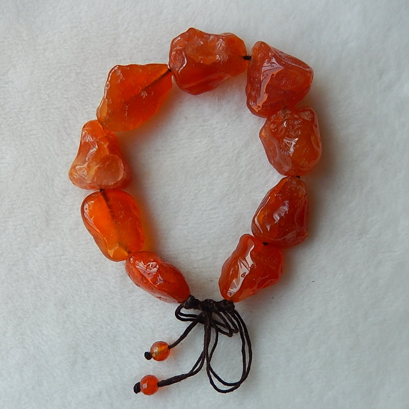 New Arrival Red Agate Loose Stands Bracelet for Lover29x19x12mm, 21x16x12mm69.6g - MyGemGarden