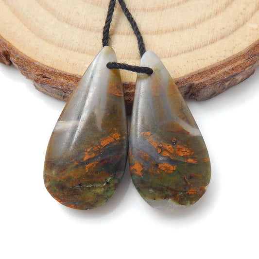 Natural Green Opal Earrings Stone Pair, Stone For Earrings Making, 24x12x4mm, 4g - MyGemGarden
