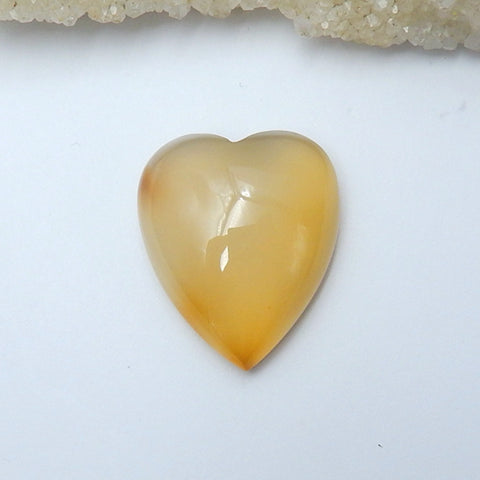 Natural Agate Gemstone Heart Cabochon, 30x25x11mm, 11.9g - MyGemGarden