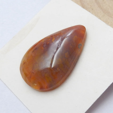 Natural Ocean Jasper Teardrop Gemstone Cabochon, 28x18x6mm, 4.3g - MyGemGarden