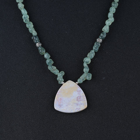 Colliers de pierres précieuses brutes, collier de colliers de pierres précieuses turquoise, collier réglable