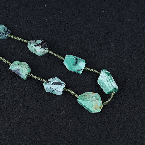 Colliers de pierres précieuses brutes, collier de colliers de pierres précieuses turquoise, collier réglable