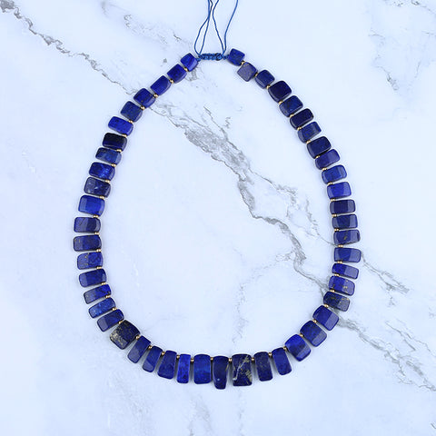 Collier de bijoux en Lapis Lazuli naturel, collier réglable.