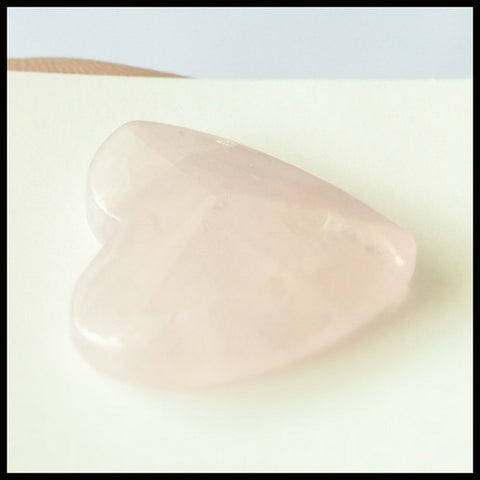 Rose Quartz faceted Heart Shape Gemstone Cabochon, 23x21x7mm, 4.8g - MyGemGarden