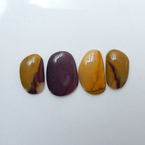 4 pcs Natural Mookaite jasper Gemstone Cabochons, 20x12x4mm, 22x15x4mm, 6.8g - MyGemGarden