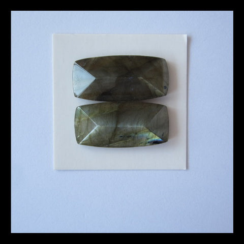 Labradorite Cabochon Pair 27x13x7mm, 7.8g - MyGemGarden