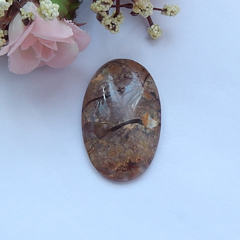 Natural Agate Gemstone Cabochon 42x26x7mm,10.1g - MyGemGarden