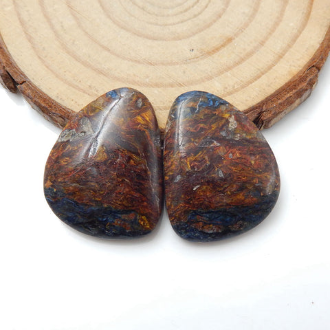 Natural Pieterisite Gemstone Cabochon Pair, 24x19x4mm, 6.4g - MyGemGarden
