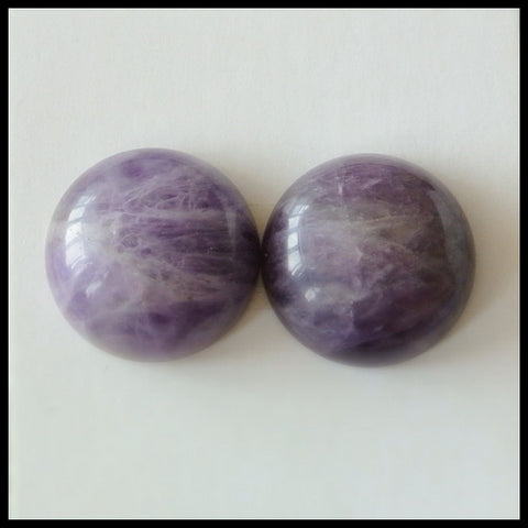 1 pair Natural Amethyst Cabochons Paired