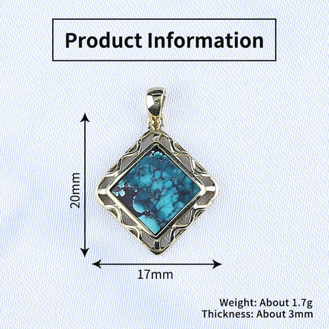 Natural Gemstone Turquoise Copper Pendant