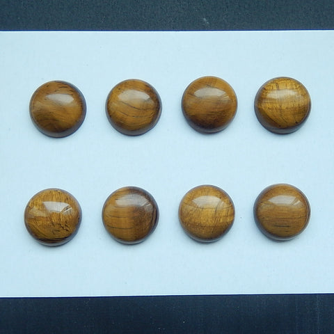 New Arrival 4 Pairs Beautiful Tiger's Eye 16mm round cabochons, 16x7mm, 16x6mm, 18.8g - MyGemGarden