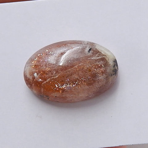 Natural Sunstone Oval Gemstone Cabochon, 19x12x7mm, 3.1g - MyGemGarden