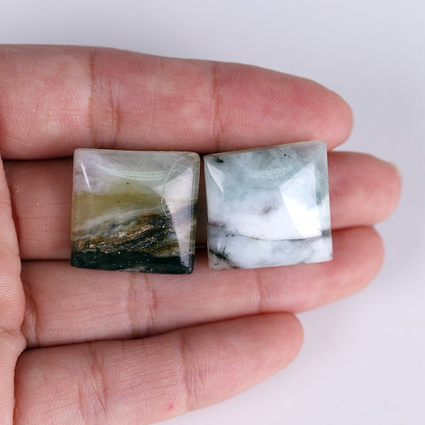 2 PCS Blue Opal Gemstone Cabochon,20x6mm,6.7g - MyGemGarden