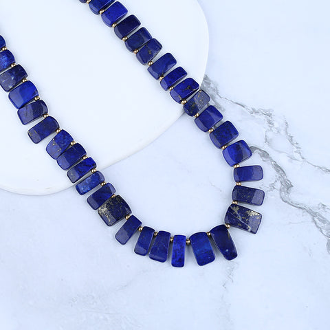 Collier de bijoux en Lapis Lazuli naturel, collier réglable.